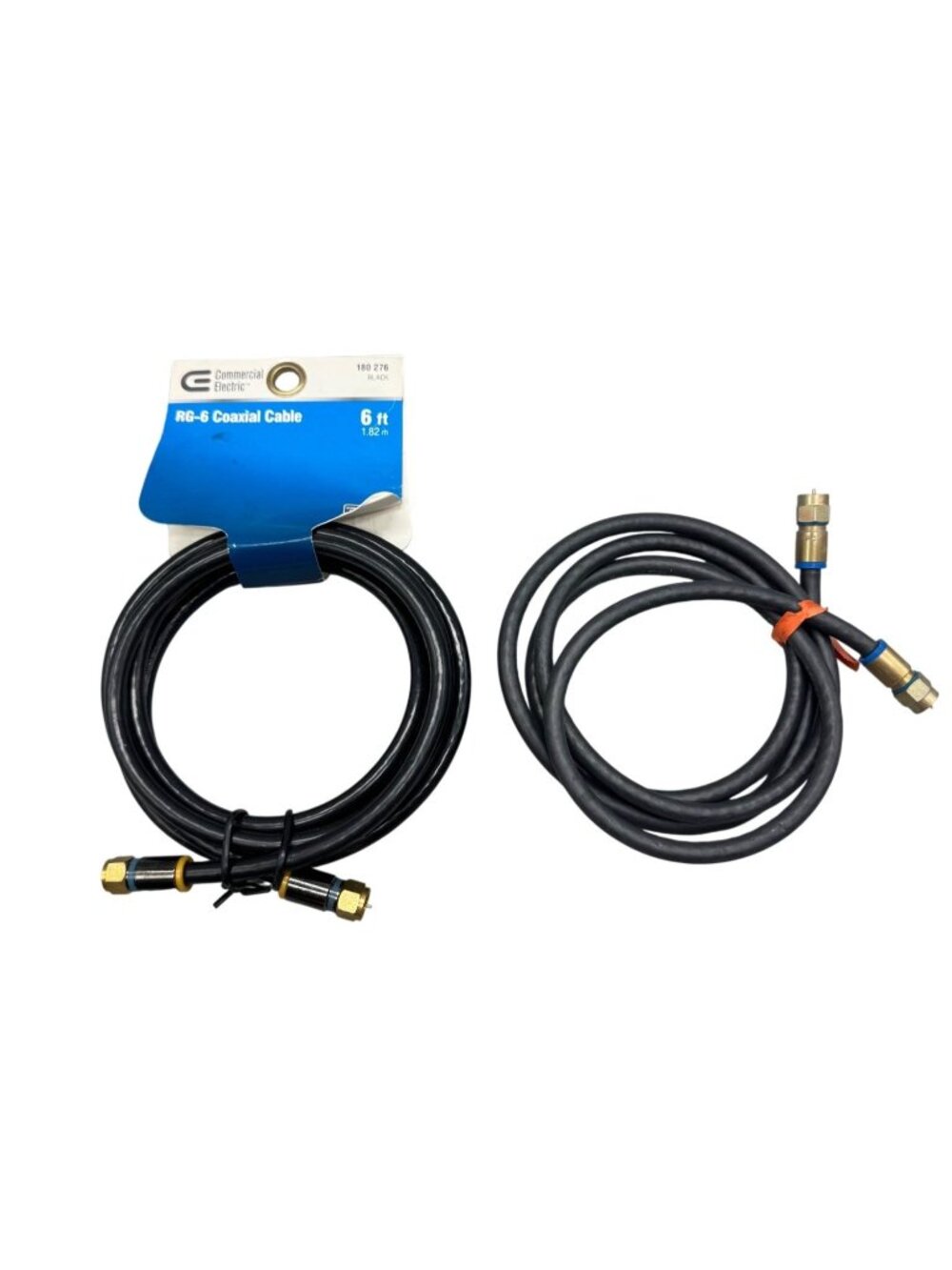 RG-6 Coaxial Cable 6 Ft Commercial Electric Black With Connectors READ